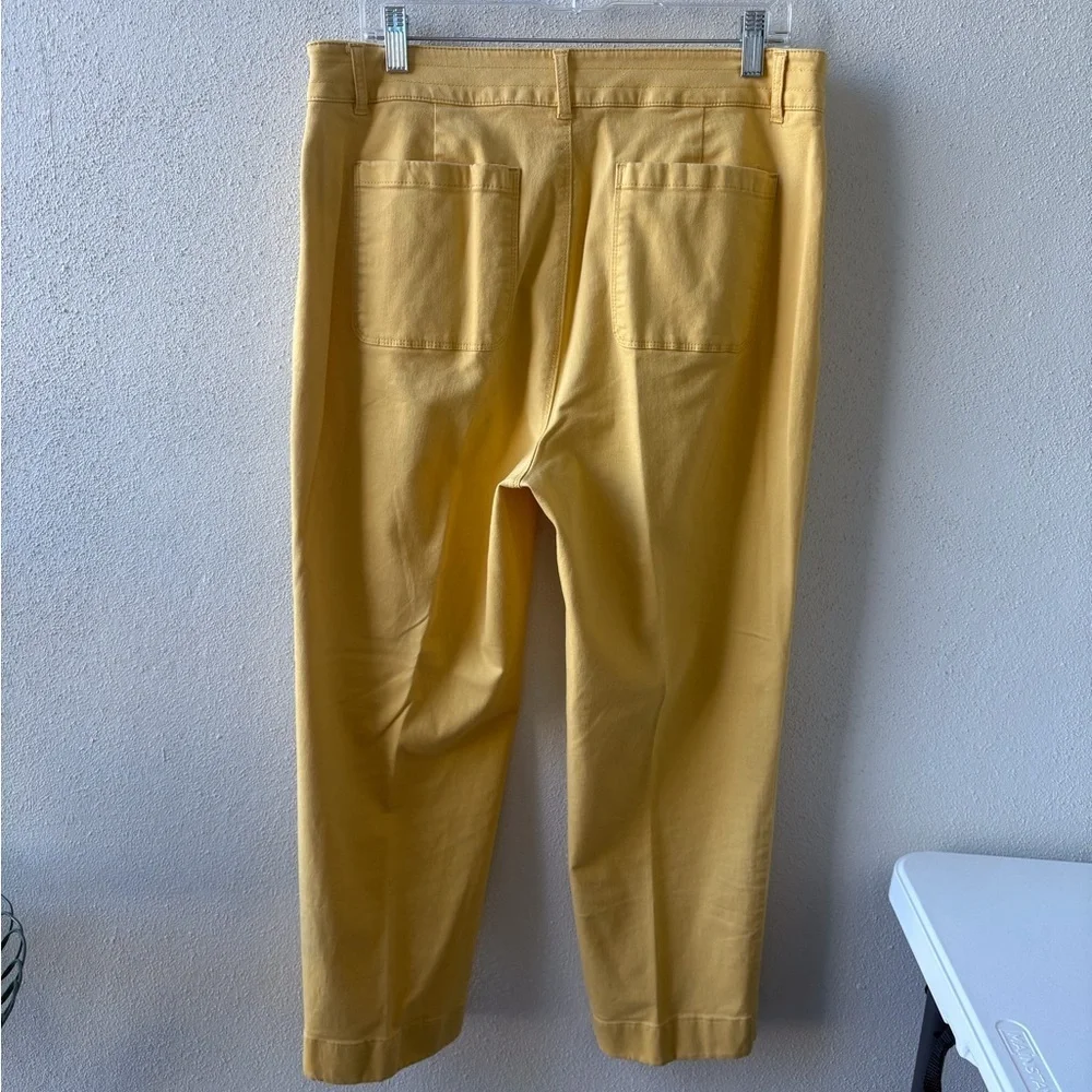 Loft Outlet Sunny yellow High rise straight Size 12‎ Cotton blend pant - Picture 3 of 13